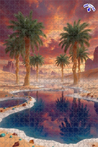 Teona Ahşap لوحة زيتية لمنظر طبيعي في الصحراء تبدو كفن 600 قطعة 50×35