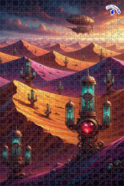 Teona Ahşap لغز خشبي بإطار مزدوج الطبقات بمظهر لوحة زيتية على طراز عالم الصحر...