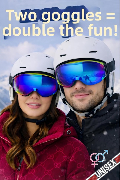 GLASWEN 2 Pcs Ski Goggles Mirrored Rainbow Replaceable Glass Antifog Glasses ...