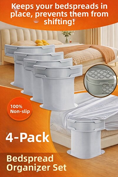 DrBambu Комплект от 4 броя Sheet Lock – противоплъзгащи фиксатори за чаршафи,...