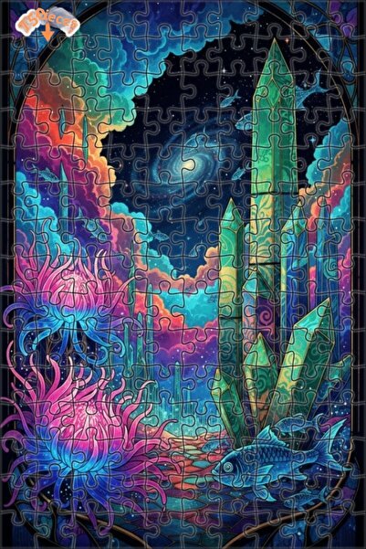 Teona Ahşap لغز خشبي بإطار مزدوج الطبقات على شكل سمكة كريستالية لا نهاية لها ...