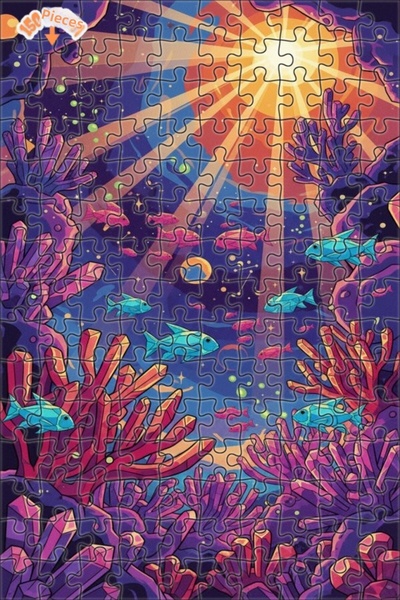 Teona Ahşap لوحة زيتية سحرية لعالم الكريستال تحت البحر، لغز خشبي بإطار مزدوج ...