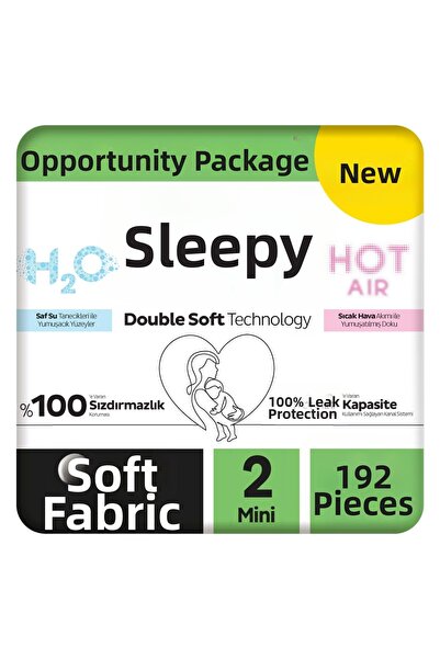 Sleepy حفاضات أطفال طبيعية ناعمة جداً، مقاس 2 صغير، 192 قطعة