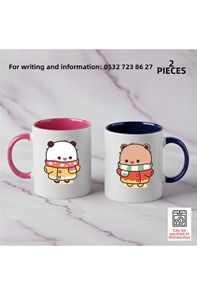 Ceymas Hediyelik Valentine's Day Special Series Dudububu Couple Cup Set of 2 ...