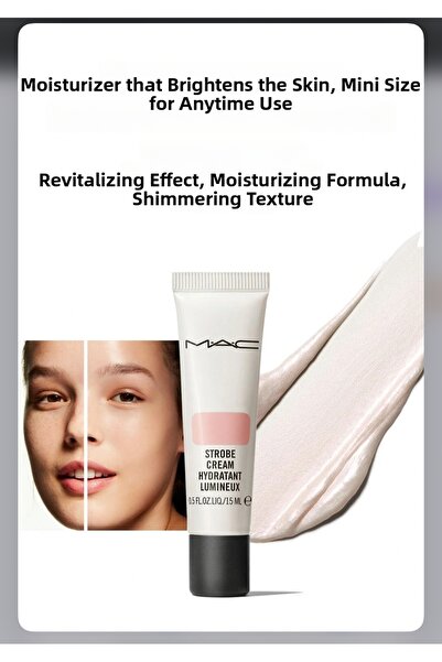 M.A.C كريم ستروب كريمي وردي اللون، كريم إضاءة وهايلايتر وقاعدة مكياج، حجم منا...