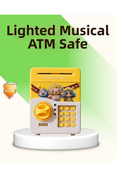 Lisinya Yellow Electronic Password-Protected Atm-Looking Children's Piggy Ban...