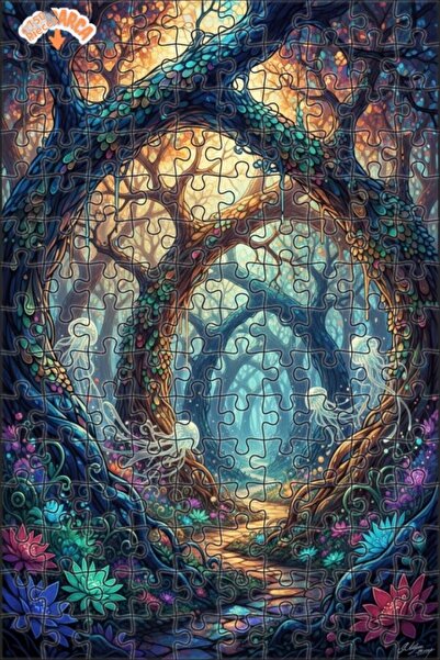 Teona Ahşap لغز فني لقنديل البحر الغامض في الغابة 150 قطعة 20×30