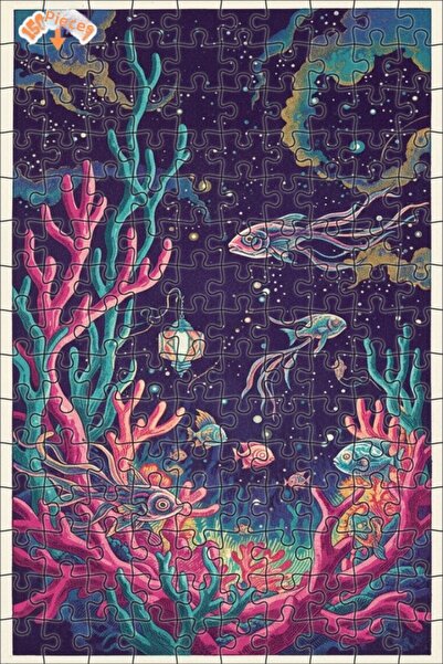 Teona Ahşap لغز خشبي بإطار مزدوج الطبقات بألوان زاهية تحت الماء 150 قطعة 20×30