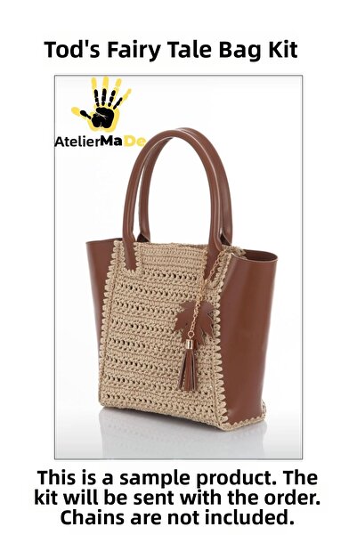 Atölye MaDe Σετ τσάντας Tods Masal Series, Σετ πλεξίματος δέρματος, Καφέ (η τ...