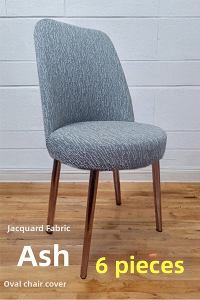 AKBU 6-Piece a Quality Kitchen Chair Cover Oval Jacquard Washable Stretch Ela...
