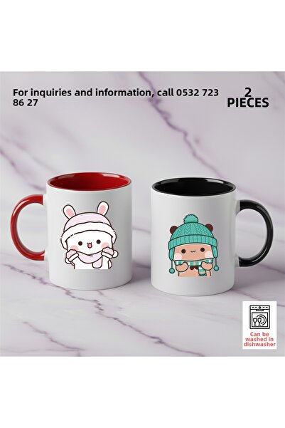 Ceymas Hediyelik 2-Piece Gift Dudububu Valentine's Day Birthday Bubududu Mug ...
