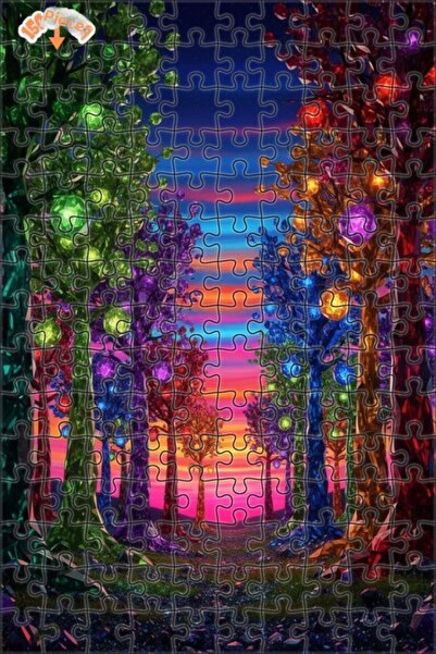 Teona Ahşap لغز خشبي بإطار مزدوج الطبقات من كريستال أورانج ويرد 150 قطعة 20x30