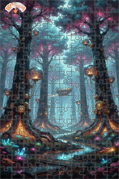 Teona Ahşap لغز خشبي مؤطر بطبقتين من غابة ستيمبانك الغامضة 150 قطعة 20x30