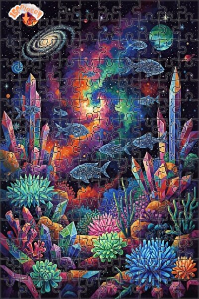 Teona Ahşap لغز خشبي بإطار مزدوج الطبقات على شكل أسماك كريستالية مجرية 150 قط...