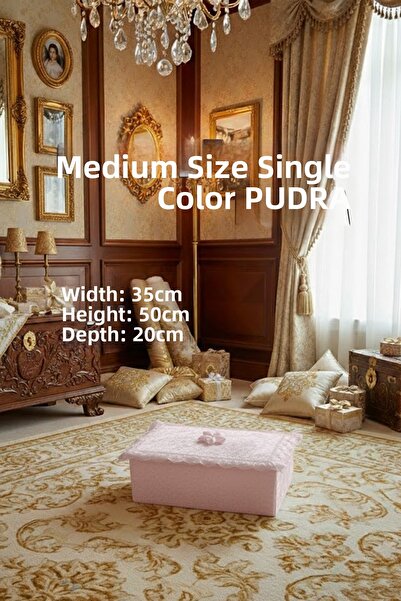 Çt Çeyizci Tekstil Pungă de zestre Mediu Unică cu flori, Pungă de catifea Uni...