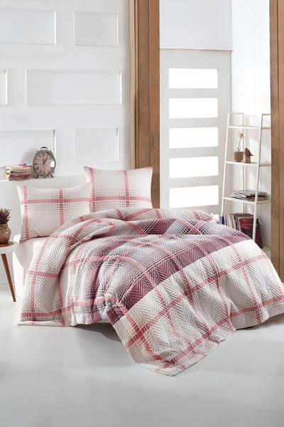 Kristal طقم غطاء لحاف مبطن مزدوج للفصول الأربعة شيمال بني