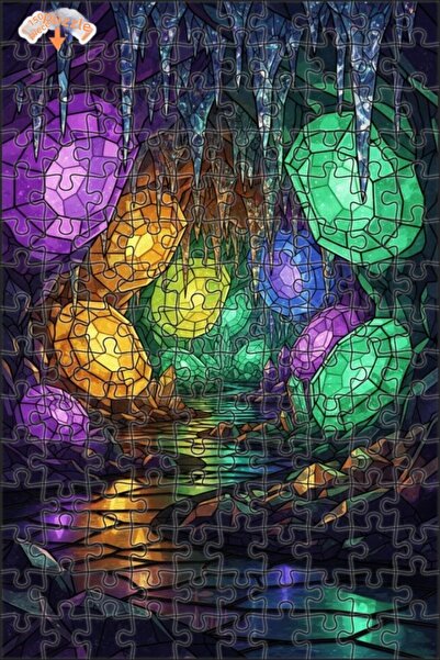 Teona Ahşap منظر الكهف الكريستالي بمظهر الألوان المائية 150 قطعة 20x30