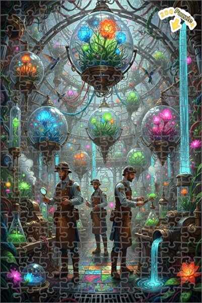 Teona Ahşap لغز خشبي بإطار مزدوج الطبقات غامض من مختبر ستيمبانك البيولوجي 200...