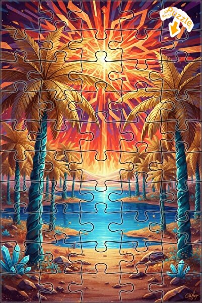 Teona Ahşap لغز فني بمظهر لوحة زيتية غامضة 50 قطعة 15×25