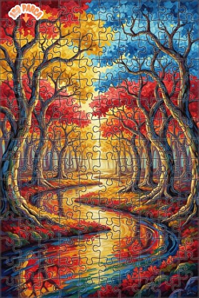 Teona Ahşap لغز خشبي بمظهر لوحة زيتية لجبل الغابة السحرية 150 قطعة 20×30