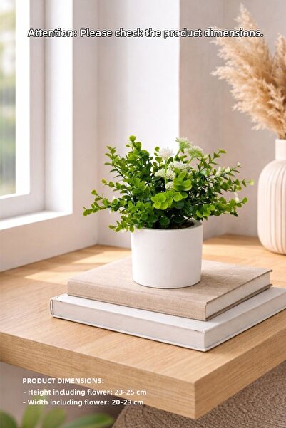 adresiburasi B58-زهرة طاولة من خشب البقس في وعاء خرساني