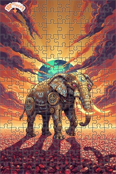 Teona Ahşap لغز خشبي ميكانيكي على شكل فيل بإطار مزدوج الطبقات 150 قطعة 20×30