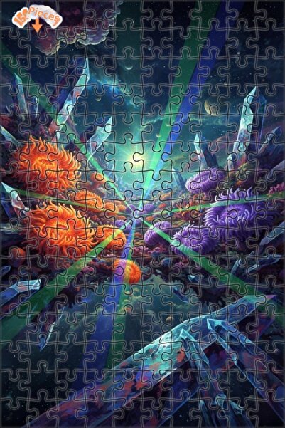 Teona Ahşap لوحة زيتية لزهور الكريستال البراقة في الكوكب، لغز خشبي بإطار مزدو...