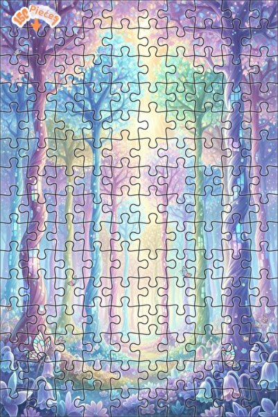 Teona Ahşap لغز خشبي ملون بإطار مزدوج الطبقات بتصميم الغابة الخيالية 150 قطعة...