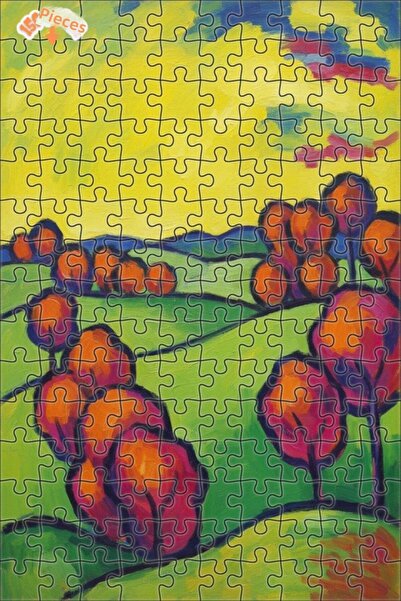 Teona Ahşap ألوان نابضة بالحياة، مناظر طبيعية درامية، لوحة زيتية، لغز خشبي بإ...