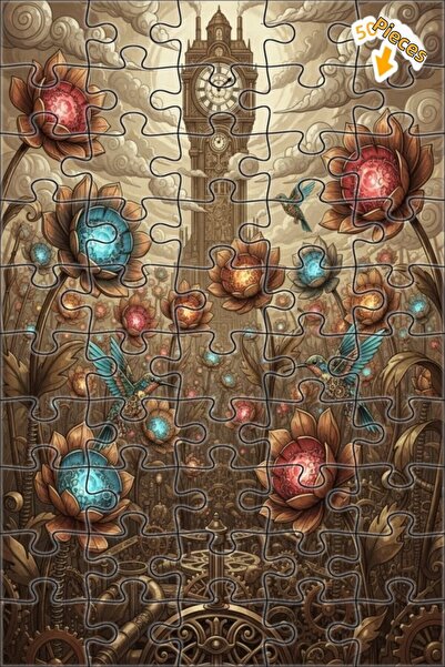 Teona Ahşap لغز خشبي بإطار مزدوج الطابق مطلي بالزيت على شكل برج الساعة من سلس...