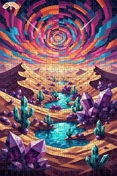 Teona Ahşap لغز خشبي بإطار مزدوج الطبقات من كريستال فاها كينت، فن رقمي، 500 ق...