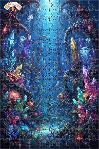 Teona Ahşap لغز خشبي بمظهر لوحة زيتية كريستالية تحت الماء بإطار مزدوج الطبقات...