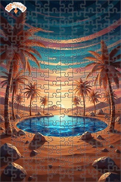 Teona Ahşap لغز خشبي مؤطر بطبقتين مع مناظر لأشجار النخيل والصحراء 150 قطعة 20×30