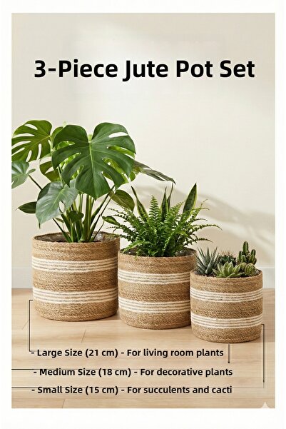 sever ithalat Σετ 3 Ψάθινων Καλαθιών Οργάνωσης - Διακοσμητικός Οργανωτής Γραφ...