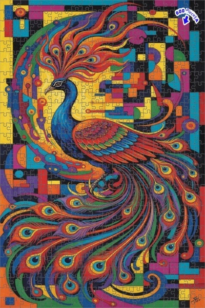 Teona Ahşap عمل فني لطائر الطاووس كما هو موضح في الصورة مطبوع لغز خشبي 600 قط...