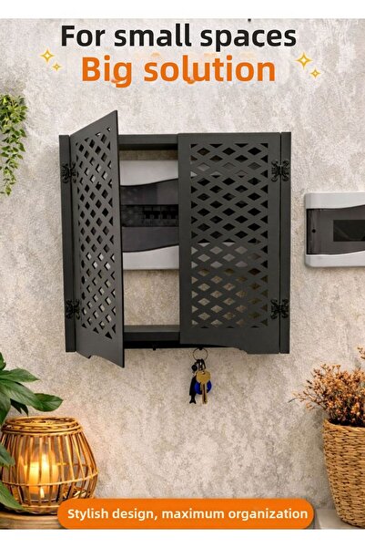 AA AHŞAP خزانة لوحة كهربائية مزخرفة مع غطاء شيشة - تُثبت على الحائط، صندوق أم...