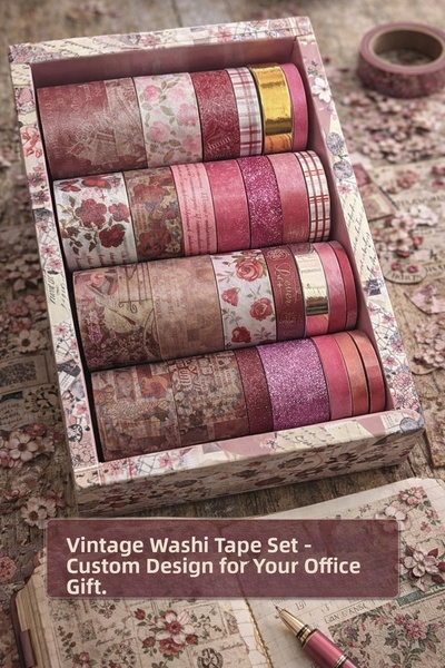hediyeofisi Set de 24 benzi Washi vintage roz pentru birou cadou |   Bullet J...