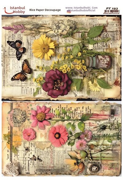 İstanbul Hobi Brass Decoupage Paper 30X42Cm Pt-193 Vintage