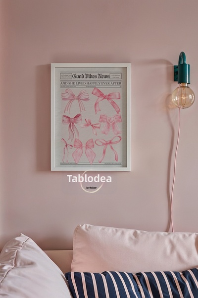 tablodea Pinterest Pink Bow Patterned Gazate Luck Chart TD Decor estetic de p...
