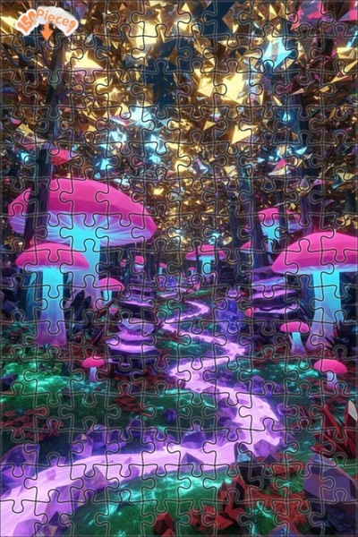 Teona Ahşap لغز خشبي مؤطر بطبقتين من الفن الرقمي لغابة الفطر السحرية 150 قطعة...