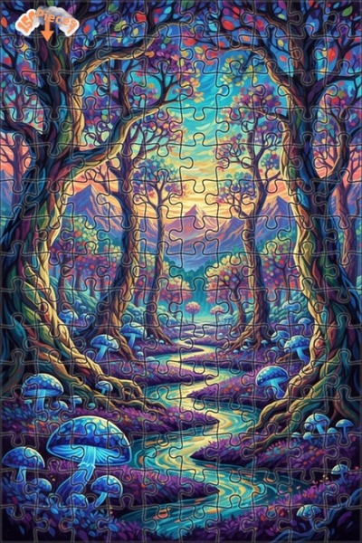 Teona Ahşap لغز خشبي مؤطر بطبقتين من ماركة ماجيكال فورست ريفر 150 قطعة 20×30