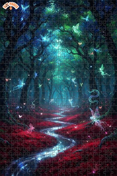 Teona Ahşap لغز خشبي مؤطر بطبقتين بمظهر لوحة زيتية لجنية الغابة السحرية 500 ق...