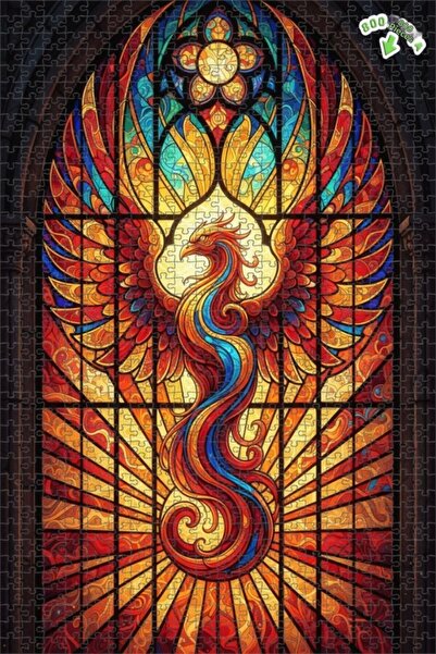 Teona Ahşap لغز خشبي مؤطر بطبقتين بتصميم فن الزجاج الملون في عصر النهضة، 800 ...