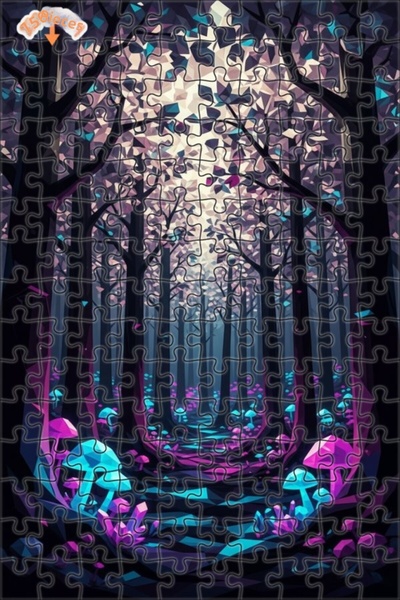 Teona Ahşap Mysterious Forest Sparkle Geometric Art 150 Pieces 20X30