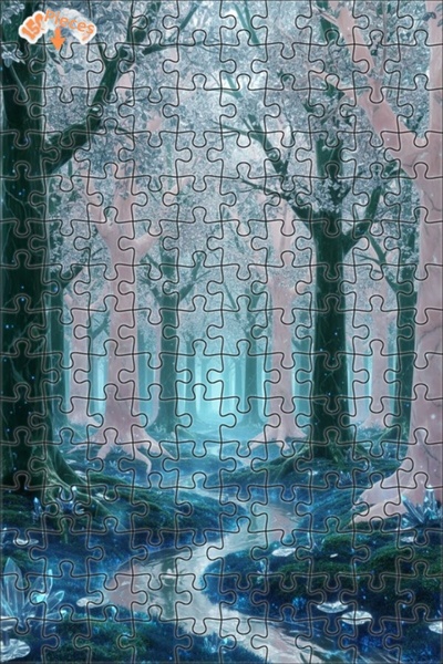 Teona Ahşap لغز خشبي مؤطر بطبقتين من كريستال أوكارسو الغابة السحرية 150 قطعة ...