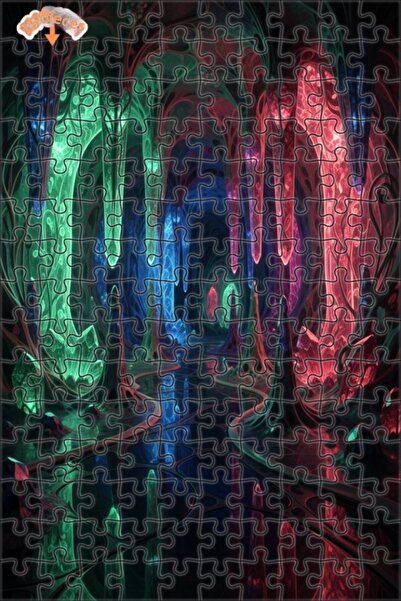 Teona Ahşap لغز خشبي مؤطر بطبقتين بمظهر لوحة زيتية لكهف كريستالي غامض 150 قطع...