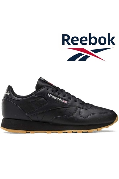 Reebok Piele clasică Gy0954 Talpă din cauciuc Pantofi casual unisex NEGRU