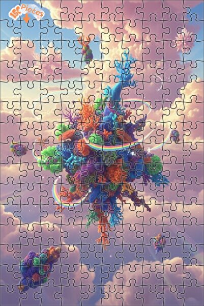 Teona Ahşap لغز خشبي بإطار مزدوج الطبقات بتصميم فني ملون على شكل مرجان تحت ال...