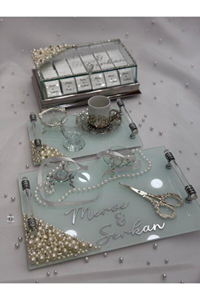 GÜRLEK TEKSTİL Tavă de logodnă, Tavă pentru cerere în căsătorie, Suport pentr...