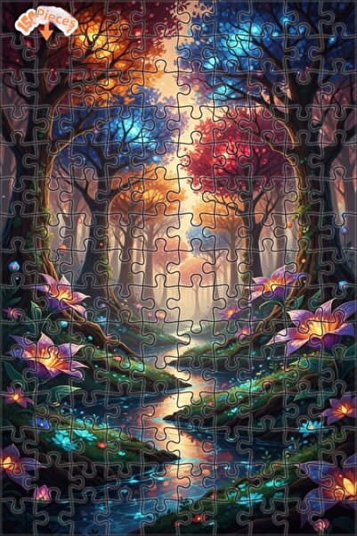 Teona Ahşap لغز خشبي مؤطر بطبقتين من ماركة ماجيكال فورست ريفر 150 قطعة 20×30